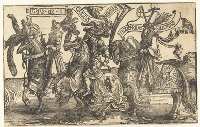 De helden Koning Arthur, Karel de Grote en Godfried van Bouillon