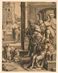 De Dichter Vergilius Opgehangen in een Mand
