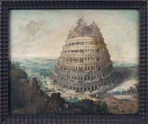 Toren van Babel. Schilderij door Lucas Van Valkenborch (circa 1535-1597)