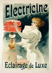 Reproductie van een poster die 