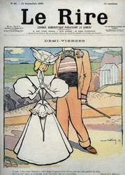 Half maagden - tekening door Lucien Marie Francois Metivet voor de Laughing van 21 september.