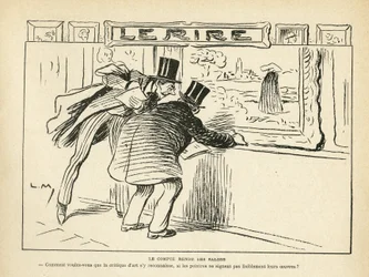 Illustratie in Le Rire, 20/04/12 - De beoordeling van tentoonstellingen - Kunst, Schilderijententoonstellingen, Cartoontentoonstellingen - Kunstbeoordelingen