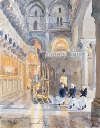 Novicen bij de Kerk van het Heilig Graf, Jeruzalem
