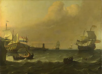 Nederlandse Oorlogsschepen die een Middellandse Zeehaven binnenvaren, 1681