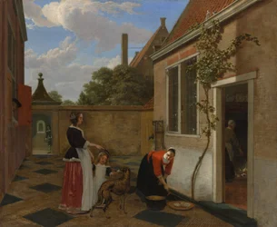 Scène in een binnenplaats, vroege jaren 1660
