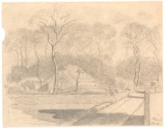 Huis bij de ingang van een bos