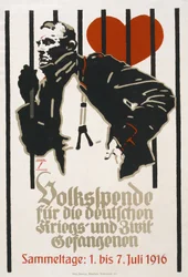 Fondsenwervingsposter voor het Volksfonds voor Duitse oorlog- en burgergevangenen