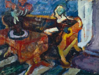 Vrouw in interieur