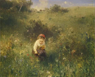 Meisje in een veld, 1857
