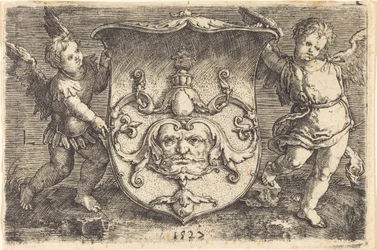 Schild met Mascaron