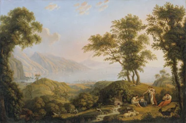 Zuidelijk landschap met Vesuvius