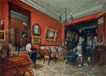 Een woonkamer, 1840s