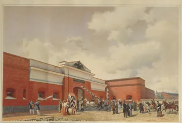 Het Kronstadt zee fort De Sint-Petersburg poorten, 1850
