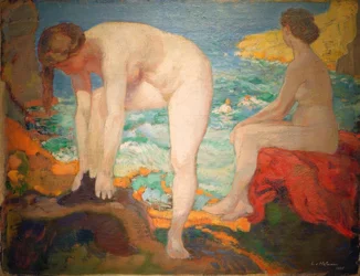 L. v. Hofmann, Badende aan zee.