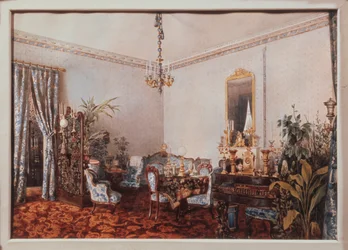 De tekenkamer in het huis van Varvara Obreskova