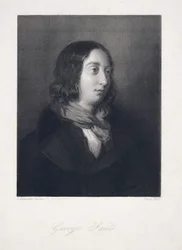 Portret van George Sand, uitgegeven 1837 (gravure)