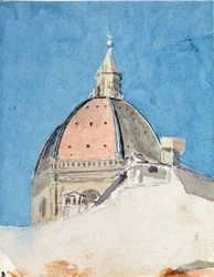 Koepel van de kerk Santa Maria del Fiore, Florence (aquarel)