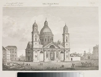 Gezicht op de Basiliek Santa Maria Assunta di Carignano in Genua