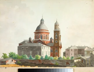 Uitzicht op de Basiliek van Santa Maria Assunta di Carignano in Genua