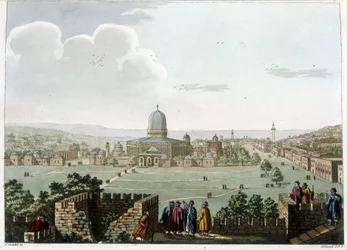 De Tempel van Salomo (Moskee in Jeruzalem) - in "Views in the Ottoman dominions, in Europe, in Asia, and some of the Mediterranean islands" van de originele tekeningen gemaakt door Luigi Mayer, Londen