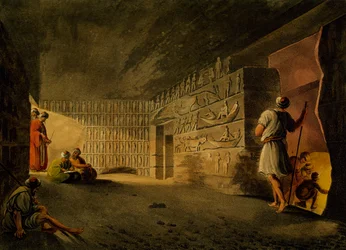 Ondergrondse kamer van de Piramide van Gizeh (gravure)
