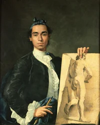 Zelfportret met een naaktstudie