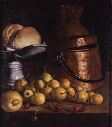Stilleven met Fruit en Kookgerei