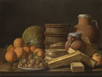 Stilleven met sinaasappels en walnoten. 1772