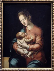De Maagd en het Kind, schilderij van Luis de Morales (1500-1586), 16e eeuw, 0,84 x 0,64 m, Madrid, Museo del Prado