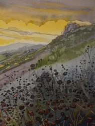 Zonsondergang bij Golden Mountain