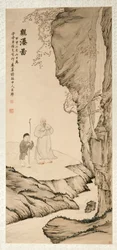 Geleerde die naar de waterval kijkt, 1764