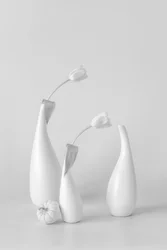 Minimalistische witte tulpen