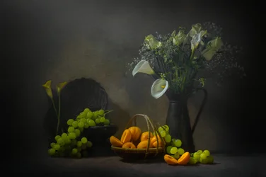 Sfeervol fruit en bloemen