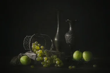 Sfeervolle druiven en appels