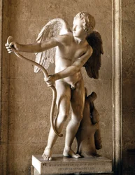 Eros (Cupido) met de boog (1753), replica van de Eros van Thespiae van Lysippos. Capitolijnse Musea, Rome.