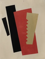 Compositie rood-zwart-goud