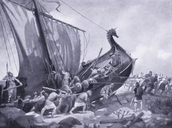 Magnus zeilt rond de Mull of Cantyre AD1098, jaren 1920