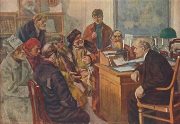 Lenin spreekt met boeren, 1939