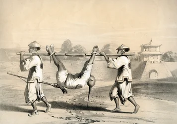 Schets van de muur op de ochtend na de grote aanval, China, ca. 1860