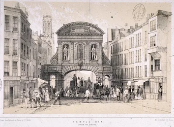 Temple Bar, Londen, ca. 1845