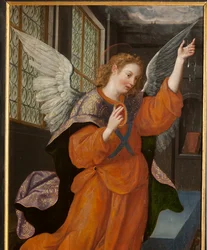 Aanbidding der Wijzen, drieluik, linker paneel, achterkant, detail