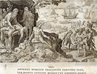 Slagveld in de Nieuwe Wereld in 1530, plaat 6 uit 