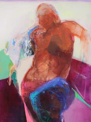 Innerlijke stem 1, 2022 (acryl en pastel op doek)