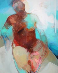 Innerlijke stem 2, 2022 (acryl en pastel op doek)
