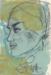 Schetsboek 12, 2024 (temperaverf, houtskool op papier)