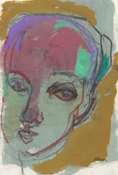 Schetsboek 26, 2025 (tempera, pastel, krijt op papier)