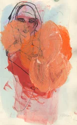 Schetsboek 9, 2024 (temperaverf, inkt, potlood op papier)