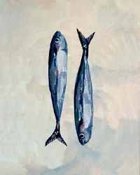 Sardientjes in blauw