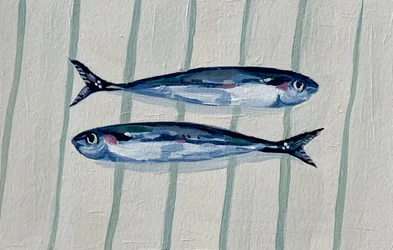 Twee blauwe vissen