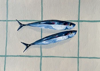 Twee blauwe vissen